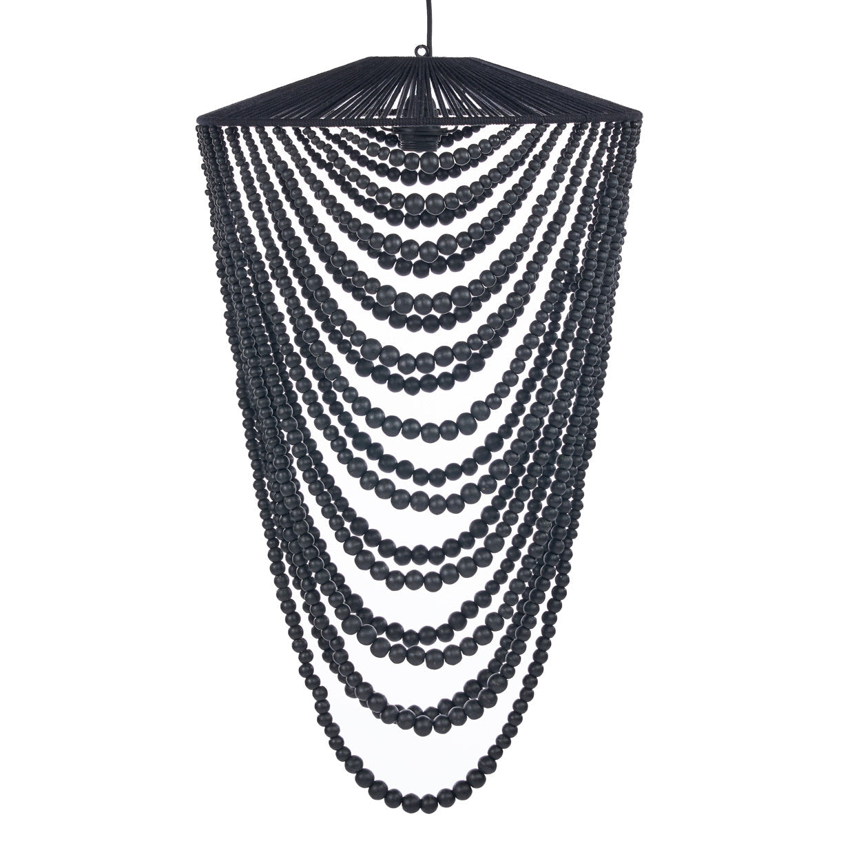 The Wooden Bead Chandelier - Black - L