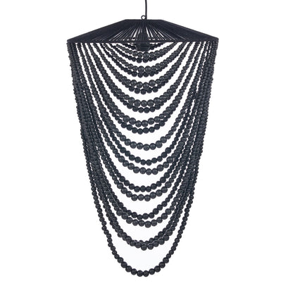 The Wooden Bead Chandelier - Black - L