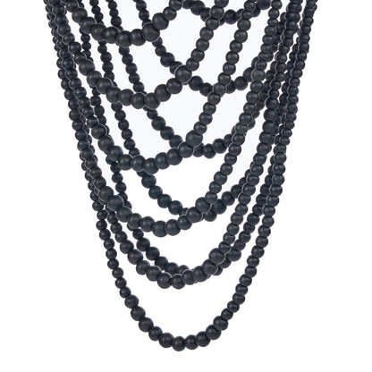 The Wooden Bead Chandelier - Black - L