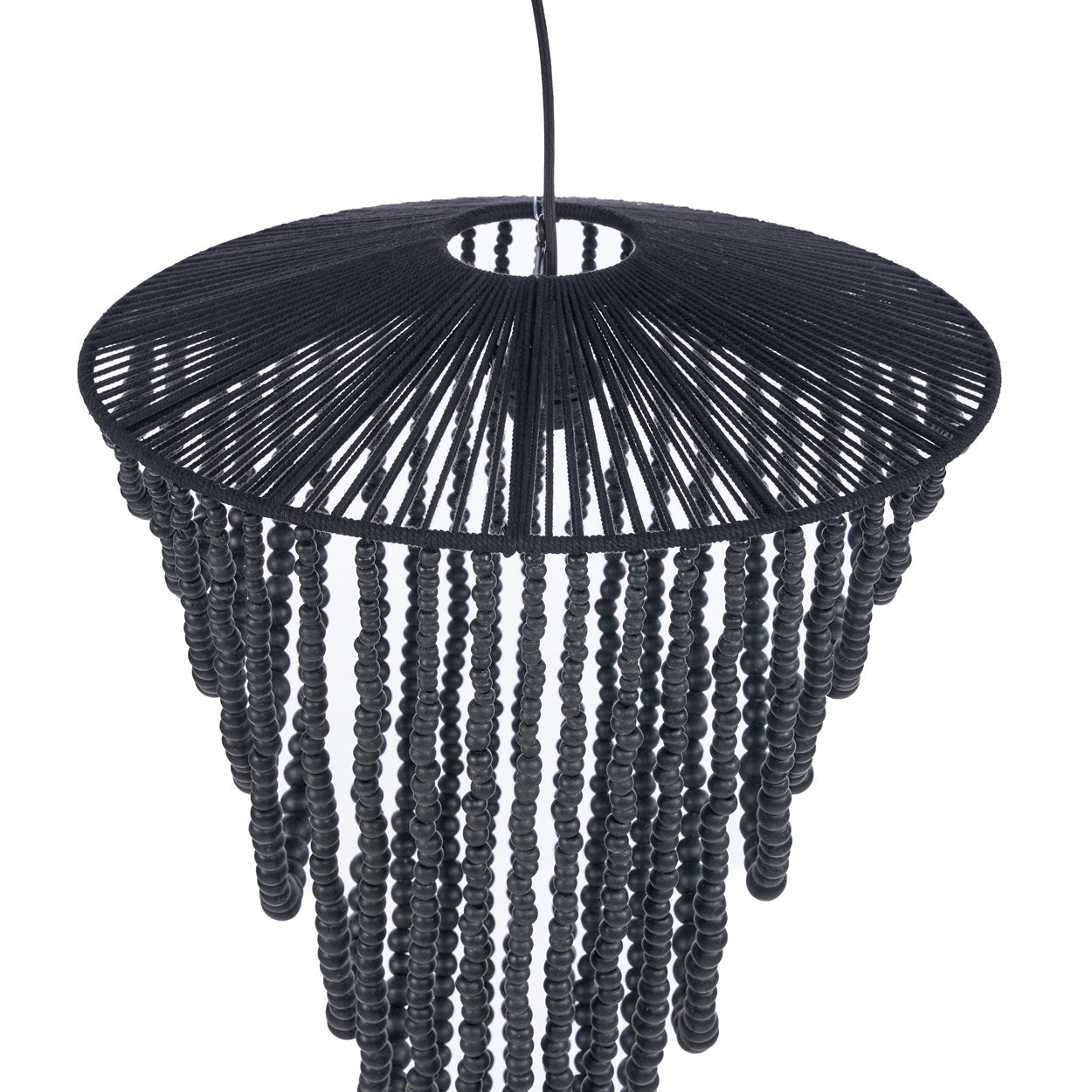 The Wooden Bead Chandelier - Black - L