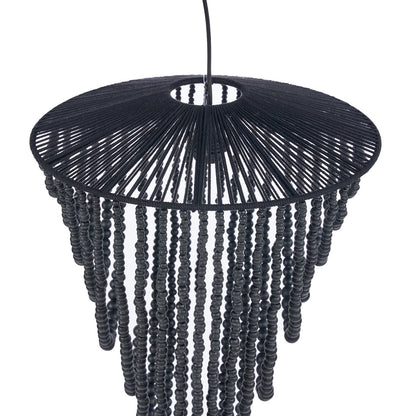 The Wooden Bead Chandelier - Black - L