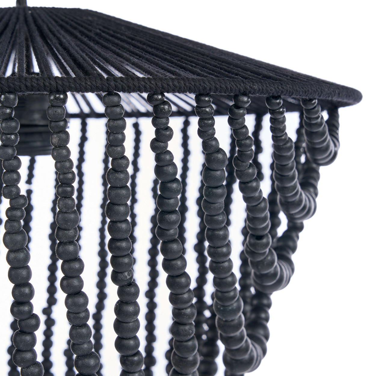 The Wooden Bead Chandelier - Black - L