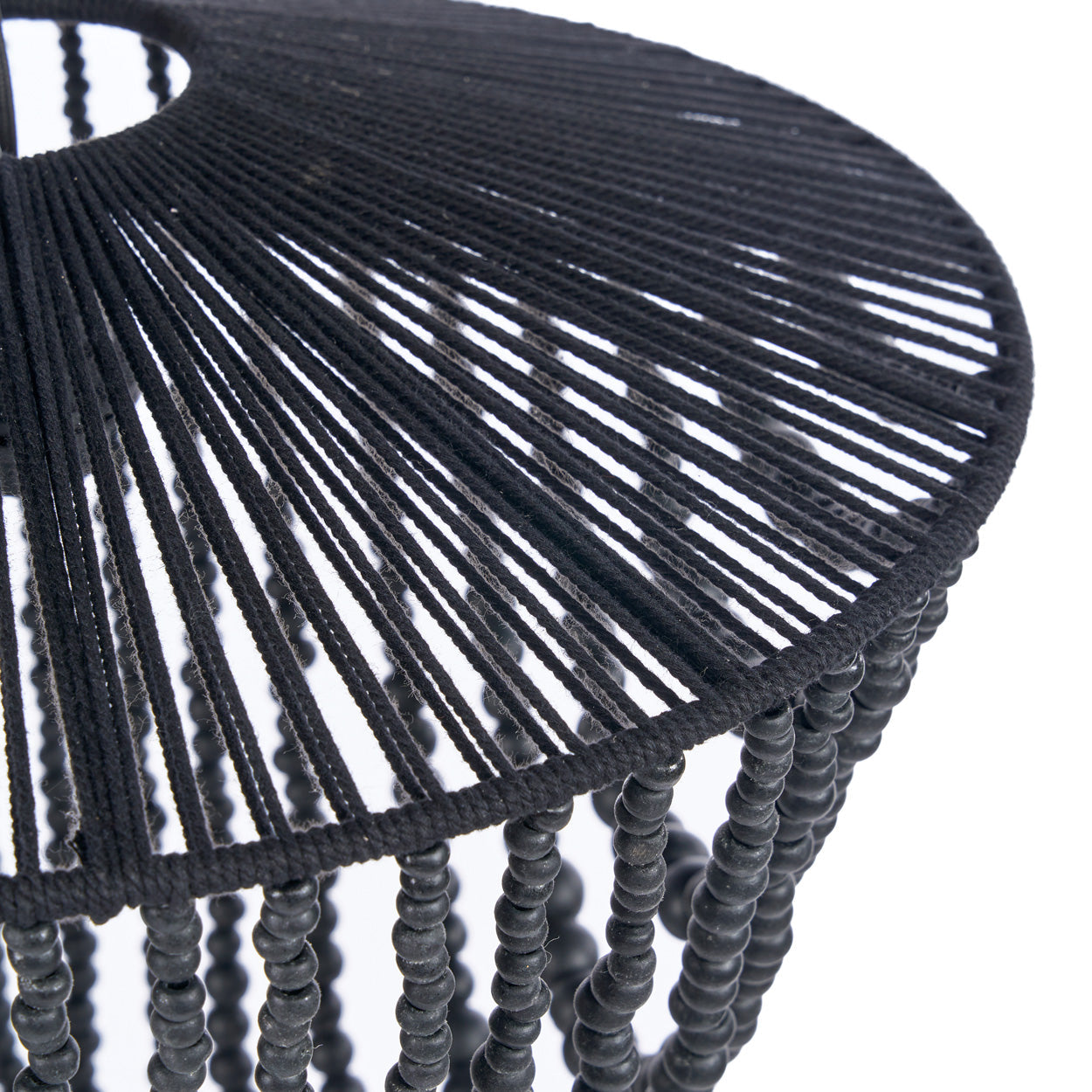 The Wooden Bead Chandelier - Black - L