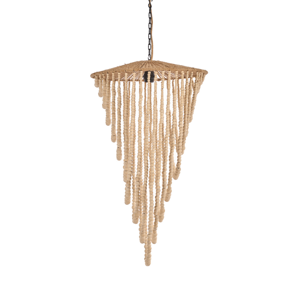 The Wooden Bead Chandelier - Natural - L