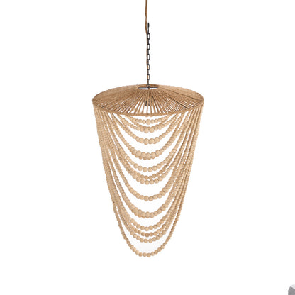The Wooden Bead Chandelier - Natural - L