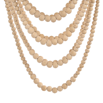 The Wooden Bead Chandelier - Natural - L