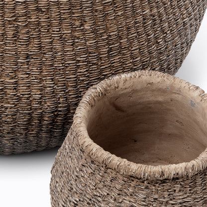 The Faux-Puff Planter - Brown - S