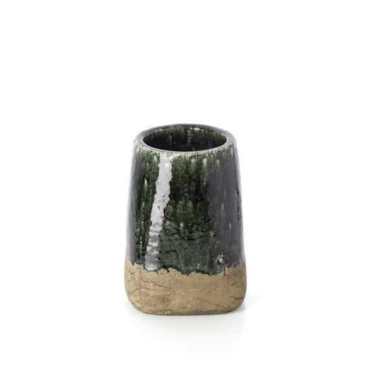 The Moss Conical Planter - Concrete Green - L