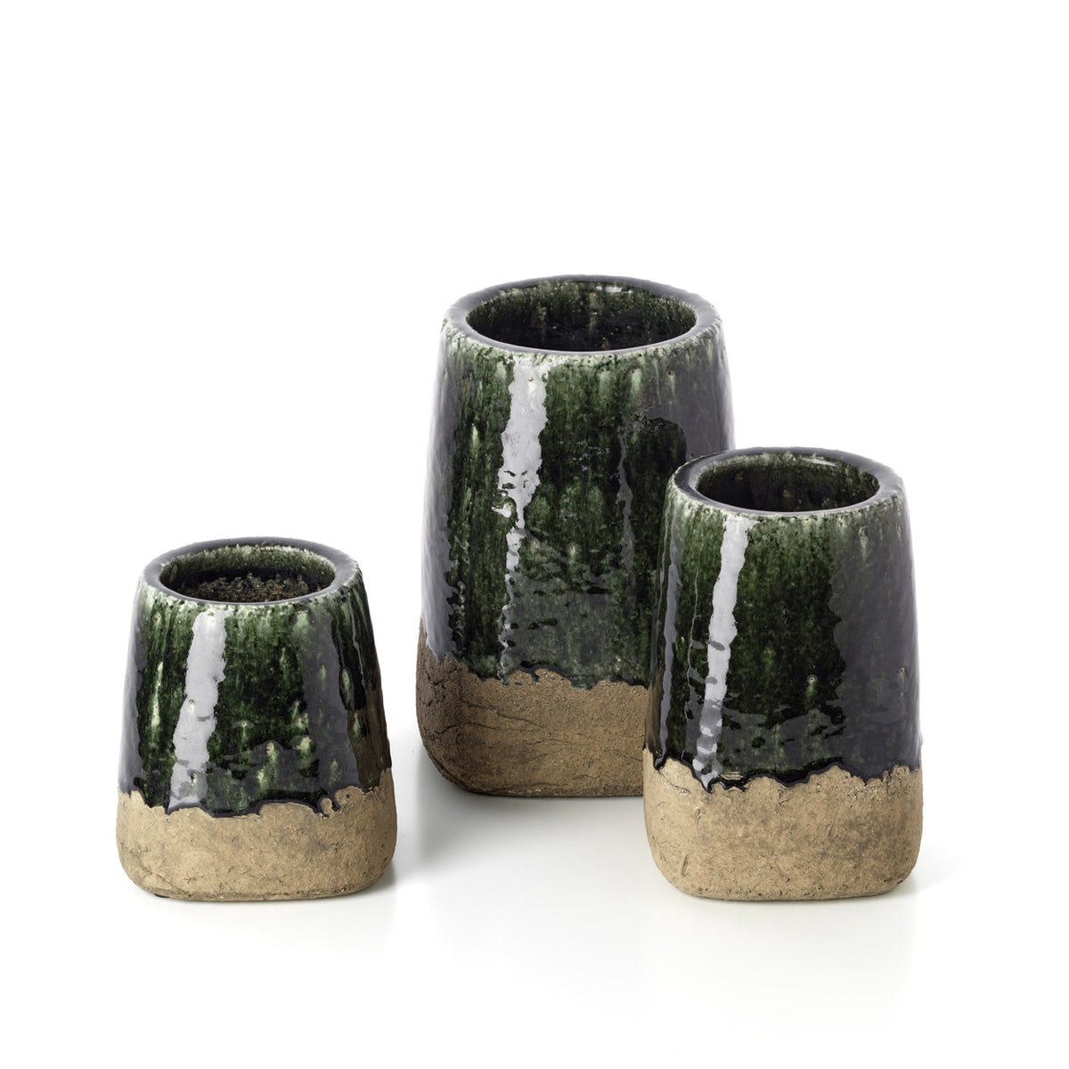 The Moss Conical Planter - Concrete Green - M