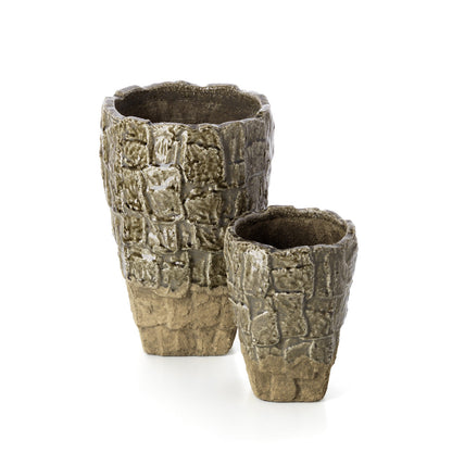 The Rock Texture Vase - Grey Stone - L