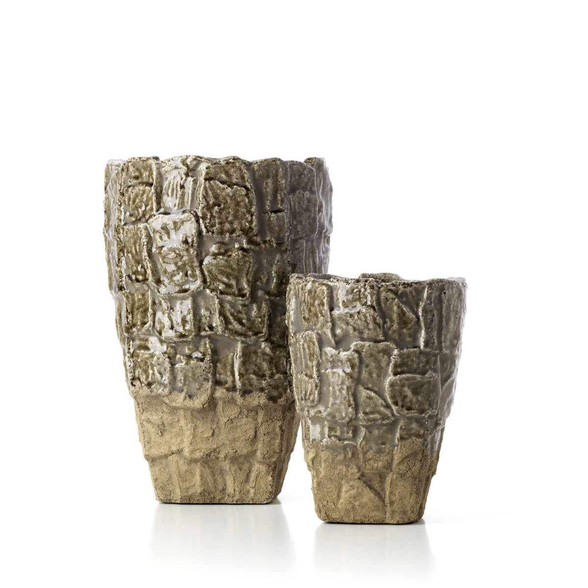 The Rock Texture Vase - Grey Stone - L