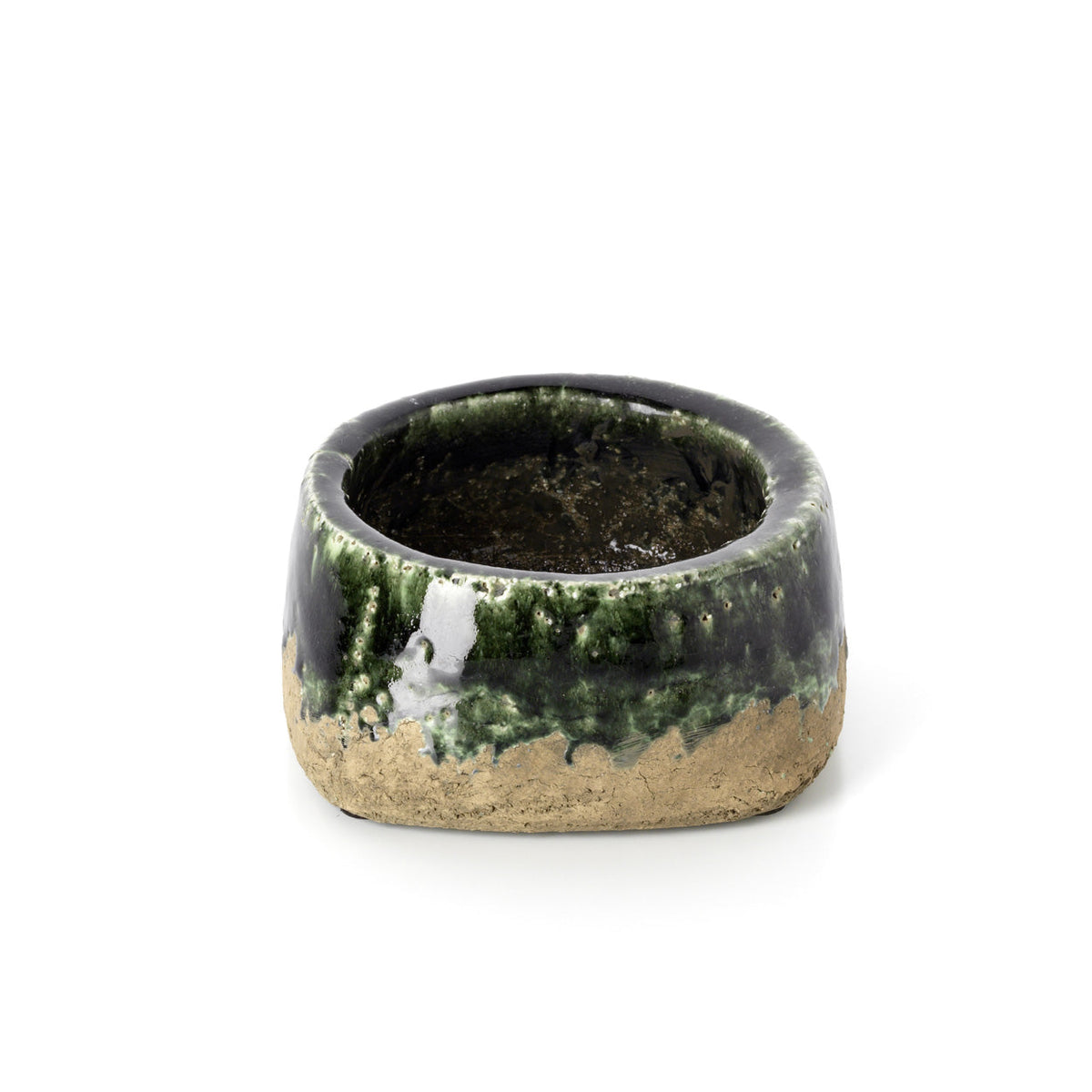 The Moss Bowl Planter - Concrete Green - Low