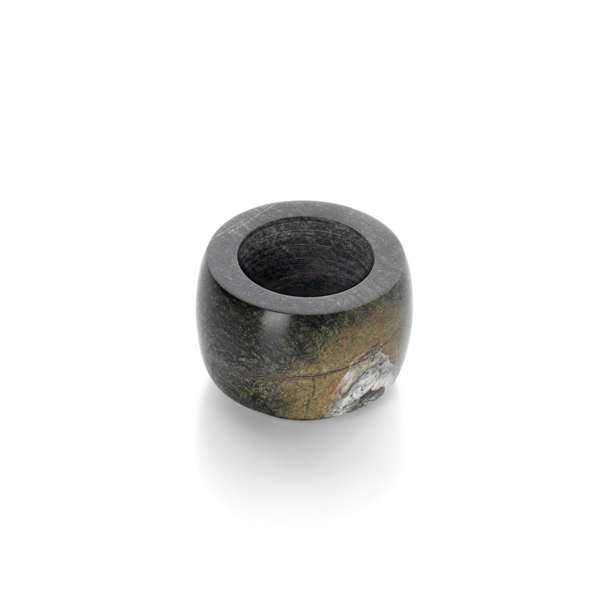 The Bidasar Marble Candle Holder - Green - Low
