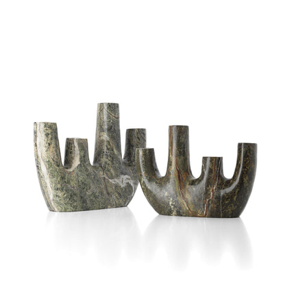 The Bidasar Marble Vase - Green - High