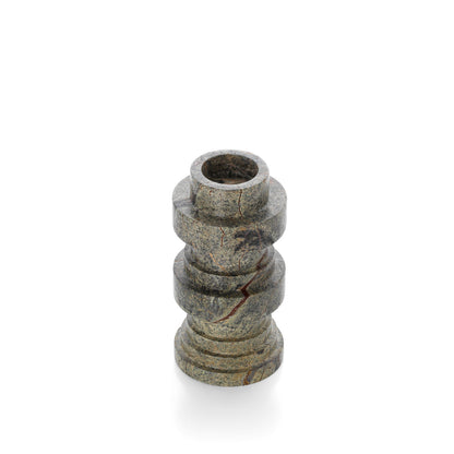 The Bidasar Marble Totemic Candle Holder - Green