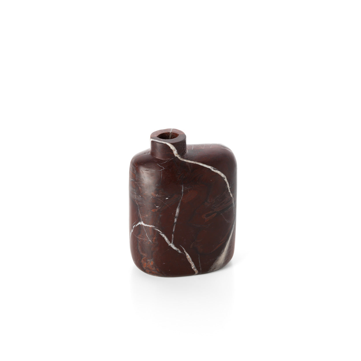 The Rosso Levanto Marble Vase - Wine Red - Low