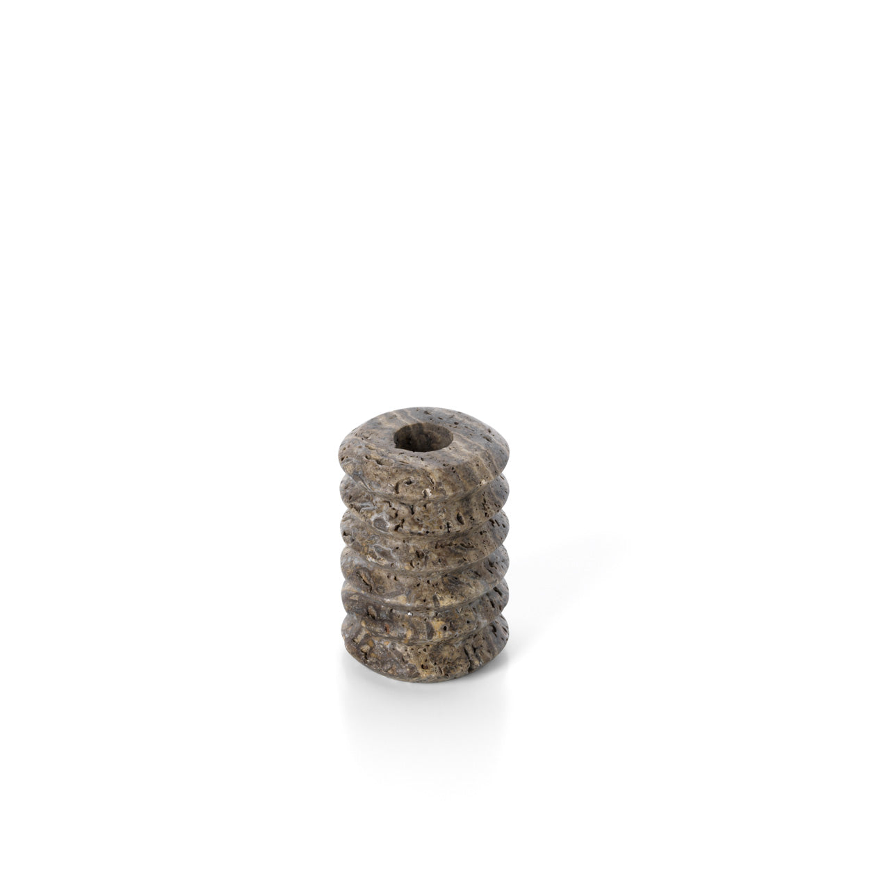 The Travertine Ripple Taper Candle Holder - Grey - S