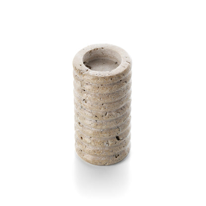 The Travertine Ripple T-Light Holder - Beige - L