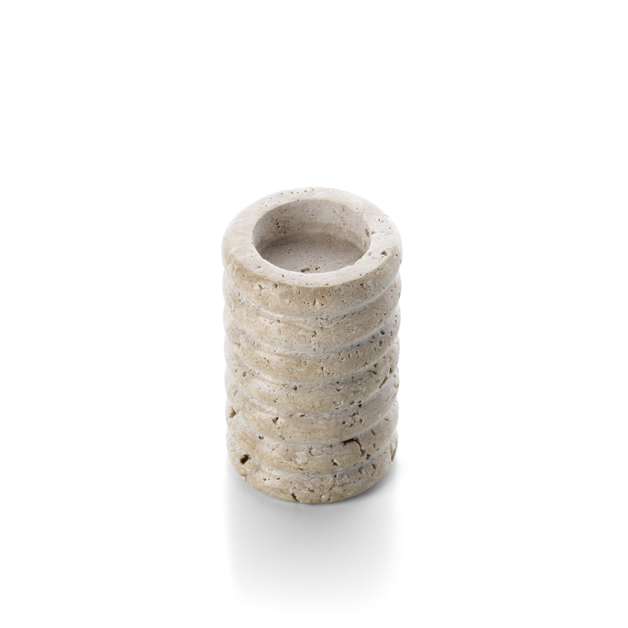 The Travertine Ripple T-Light Holder - Beige - M