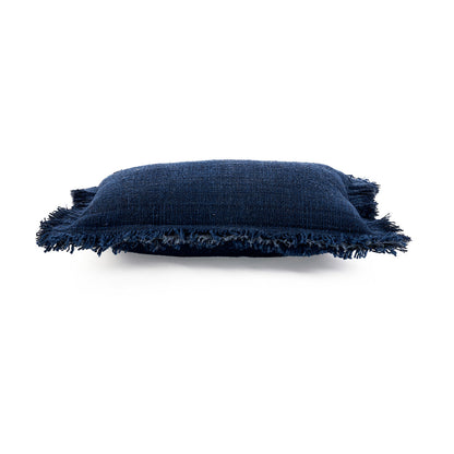The Azure Fringe Cushion Cover - Indian Blue - 30x50