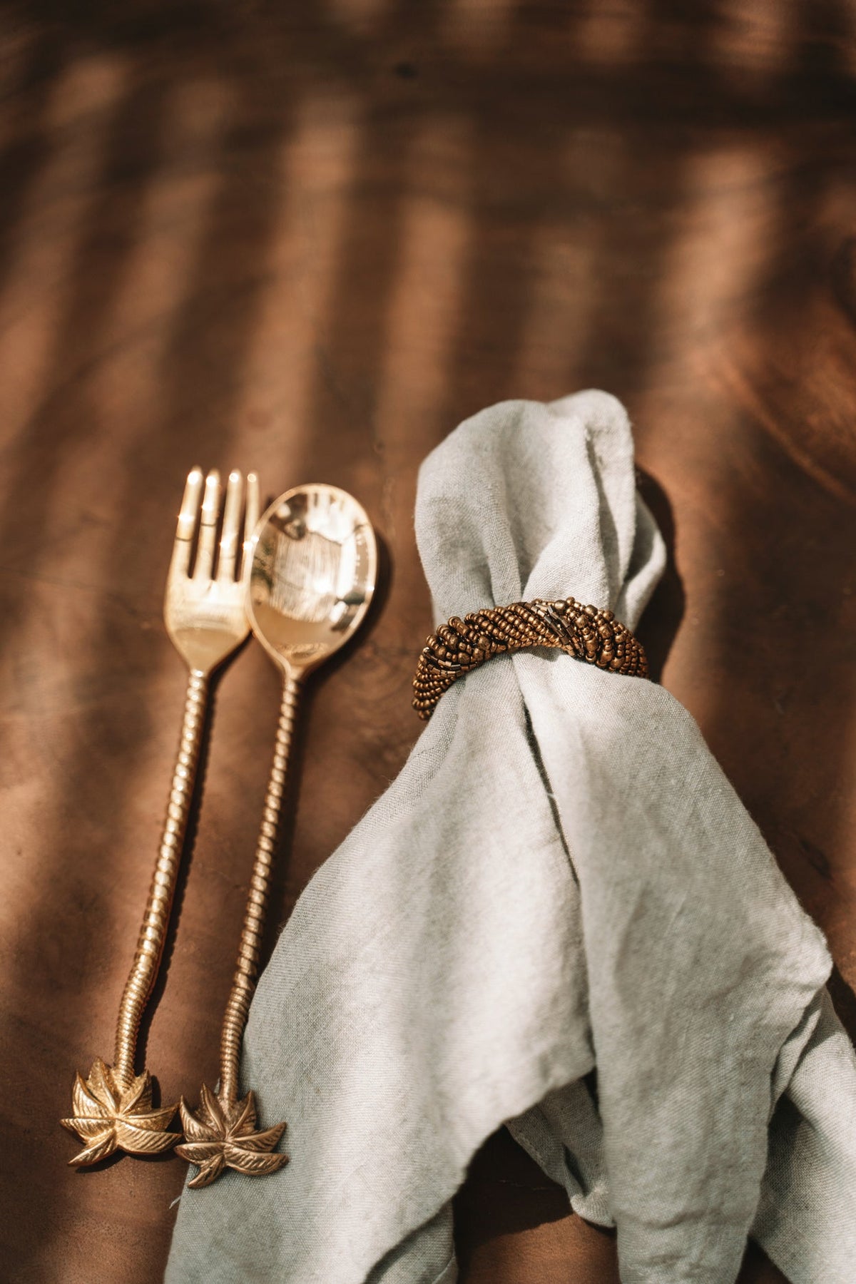 The Beaded Napkin Ring - Gold