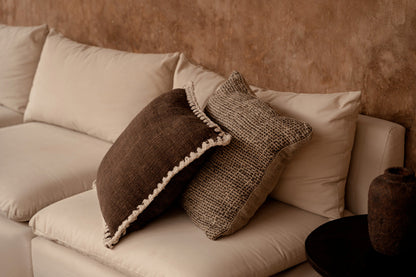 The Espresso Edge Cushion Cover - Brown White