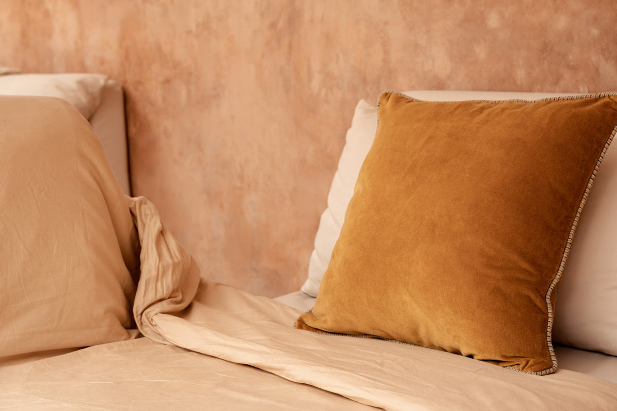 The Velvet Crush Cushion Cover - Mustard - 50x50