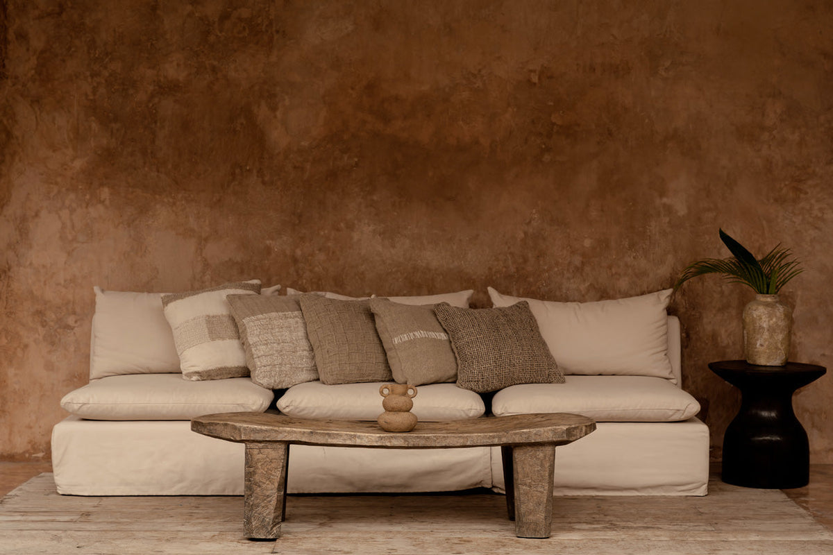 The Linen Threads Cushion Cover - White Natural