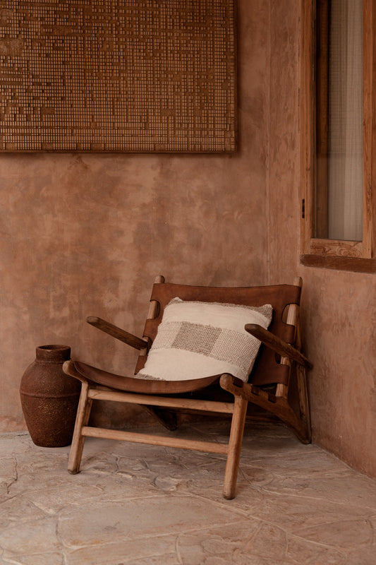 The Linen Threads Cushion Cover - White Natural