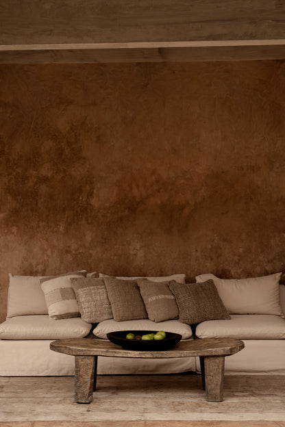 The Linen Threads Cushion Cover - White Natural