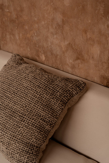 The Linen Grain Cushion Cover - Natural Black