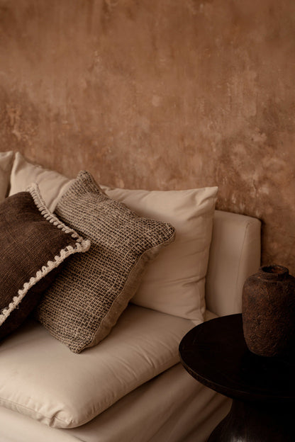 The Linen Grain Cushion Cover - Natural Black