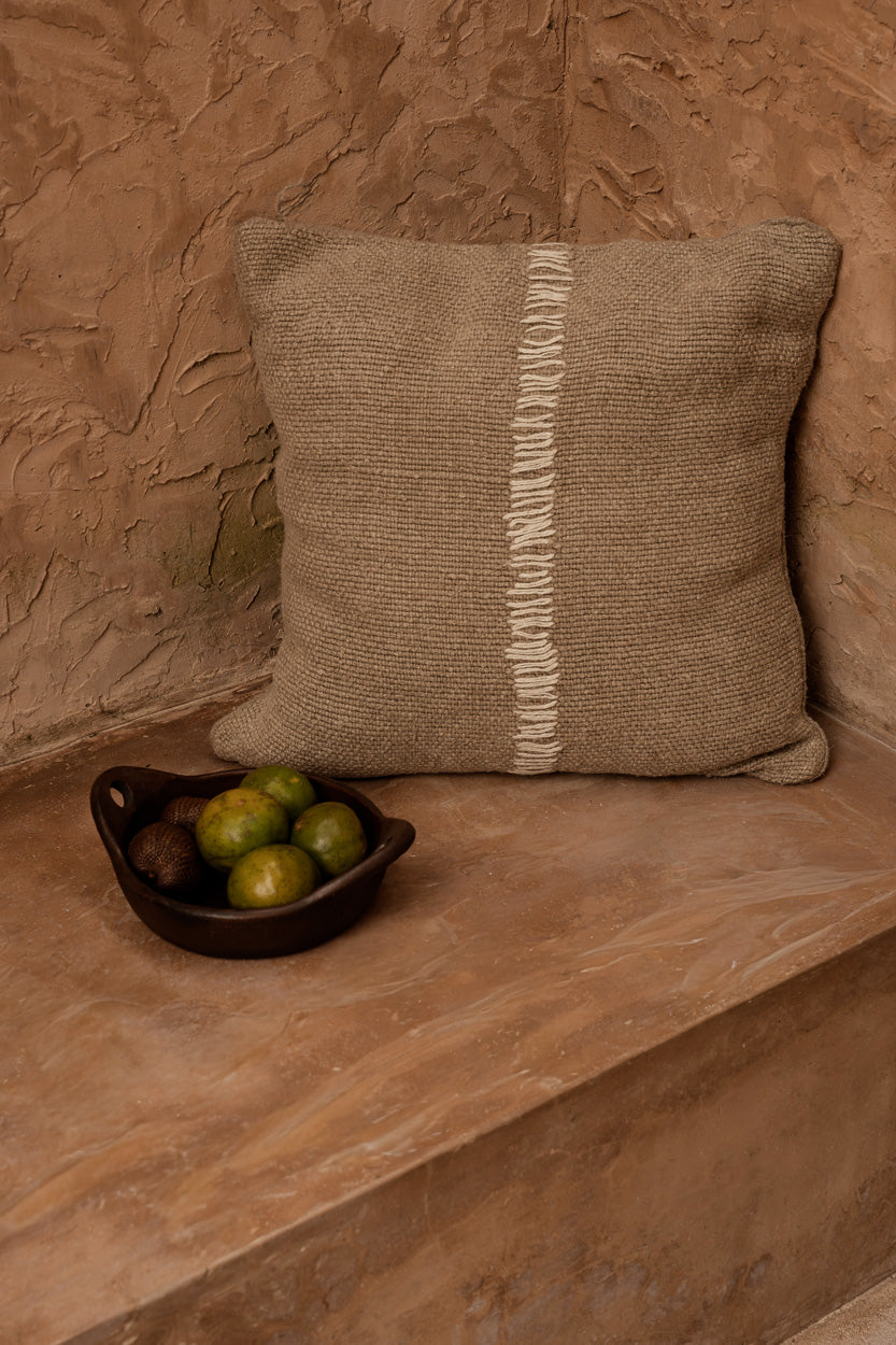 The Linen Stitch Cushion Cover - Natural White