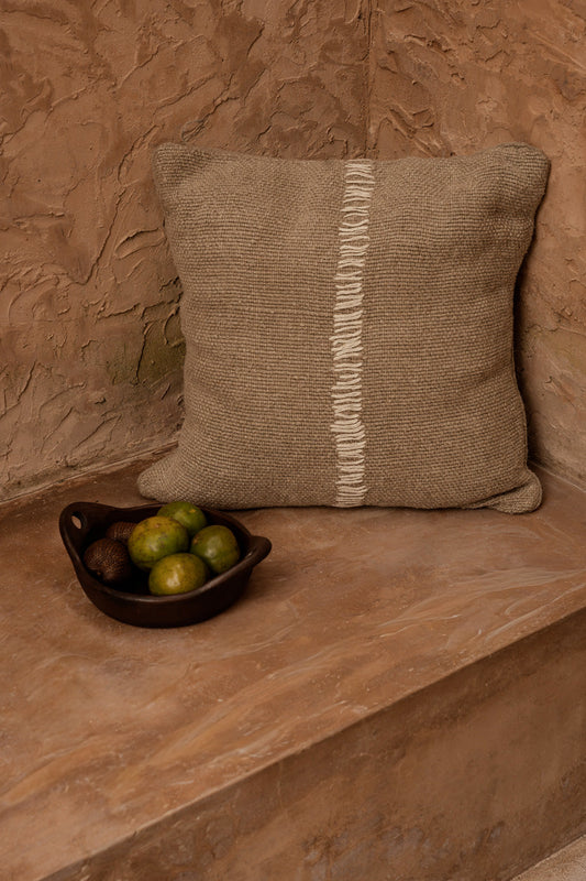 The Linen Stitch Cushion Cover - Natural White