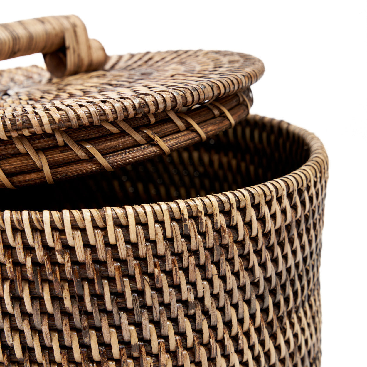The Rattan Bin Low - Natural Brown