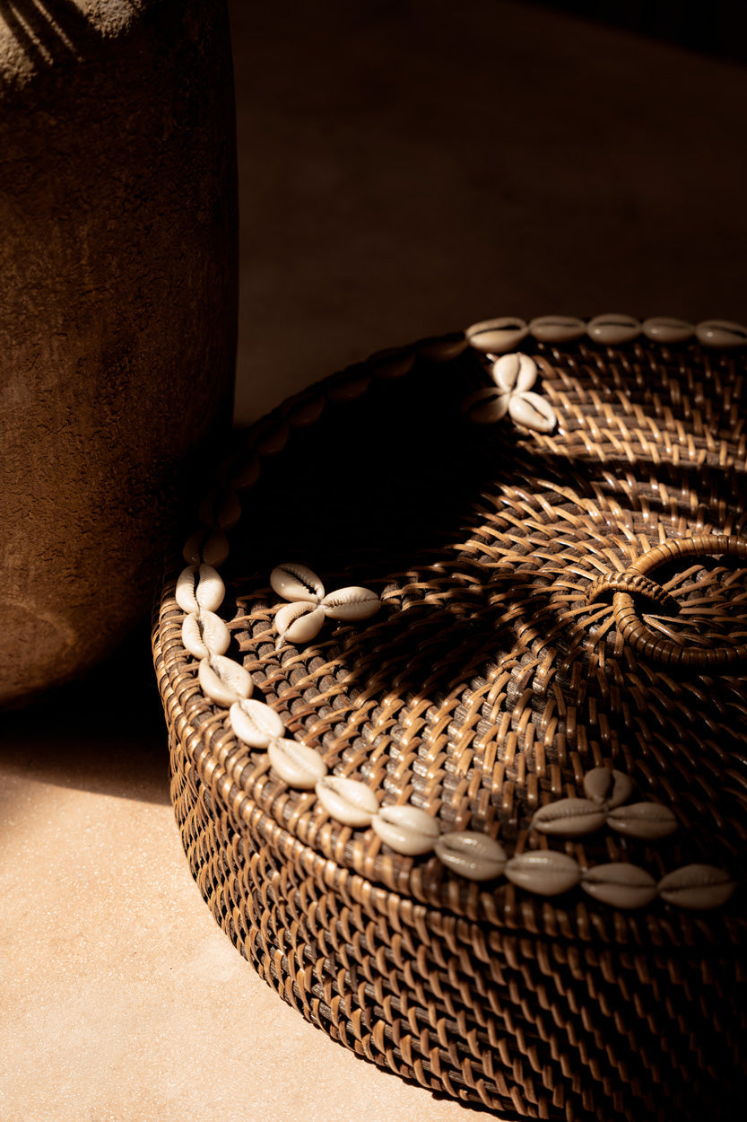 The Rattan Compartment Basket - Natural Brown