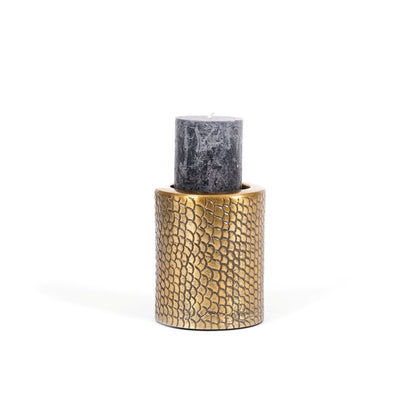 The Croco Candle Holder - Brass - L