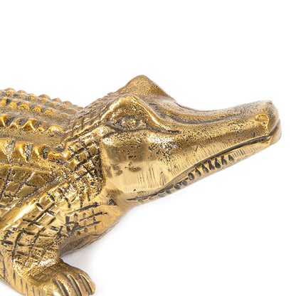 The Crocodile Book Stands - Brass