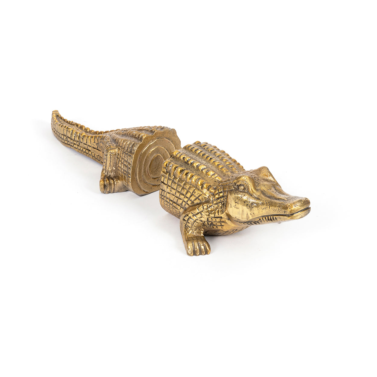 The Crocodile Book Stands - Brass
