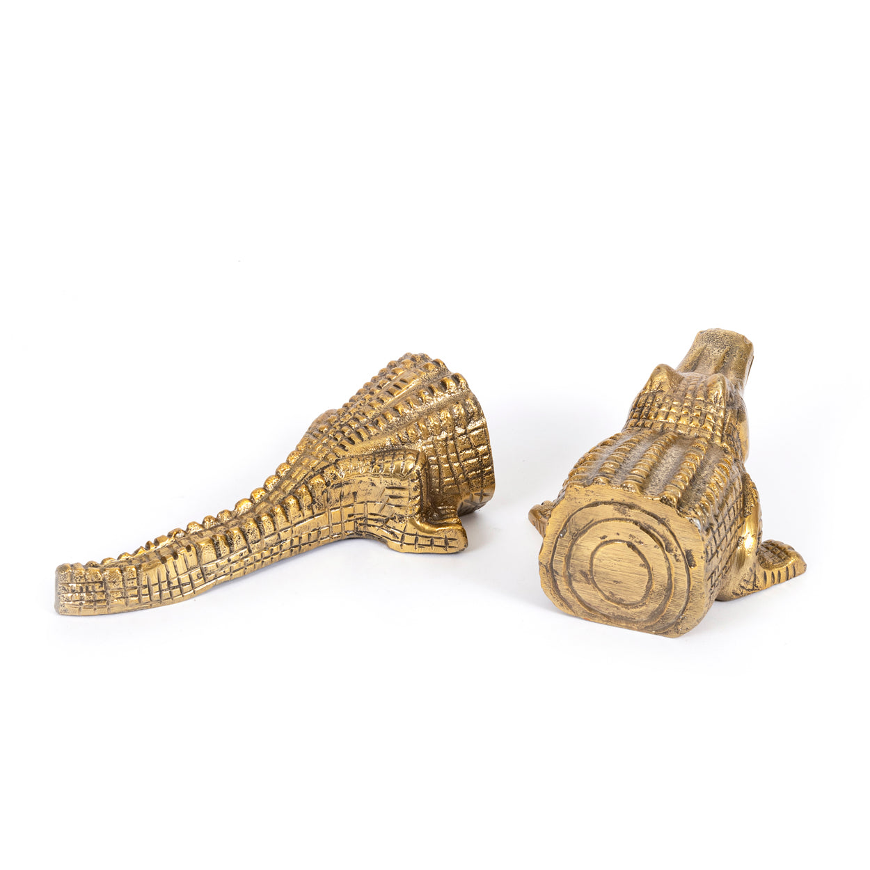 The Crocodile Book Stands - Brass