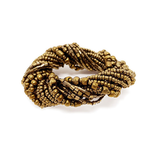 The Beaded Napkin Ring - Gold