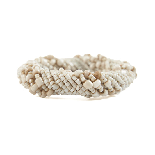 The Beaded Napkin Ring - White