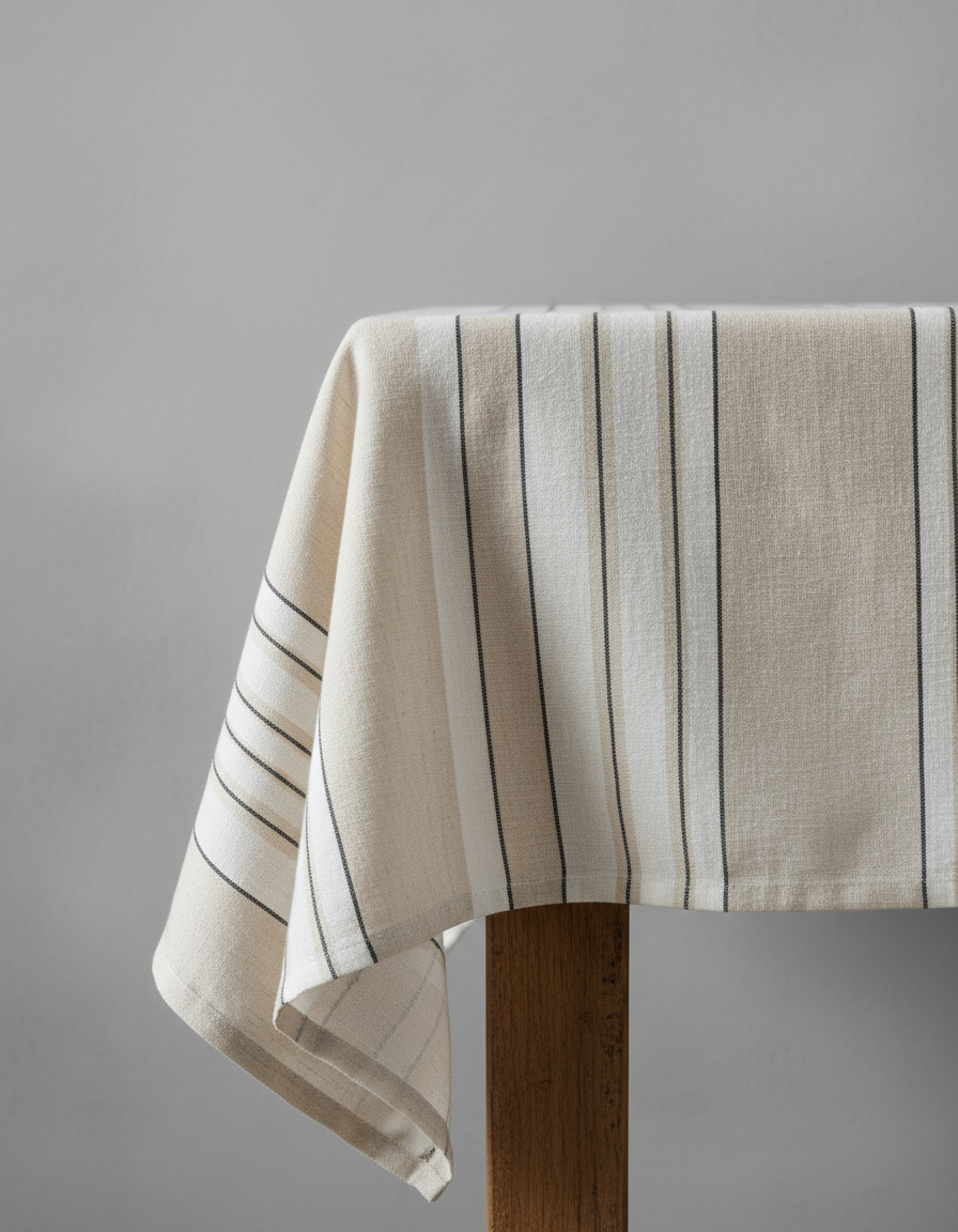 The Provence Tablecloth - Natural Black White - 150x300