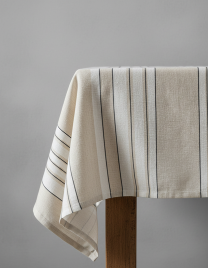 The Provence Tablecloth - Natural Black White - 150x300