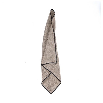 The Code Linen Napkin - Natural Black - 45x45