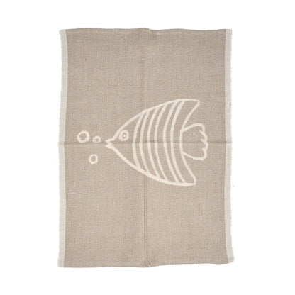 The Linen Fish Kitchen Towel - Natural White - 50x70