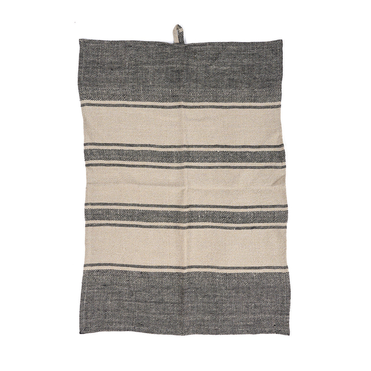 The Linen Smudge Kitchen Towel - Natural Black - 50x70