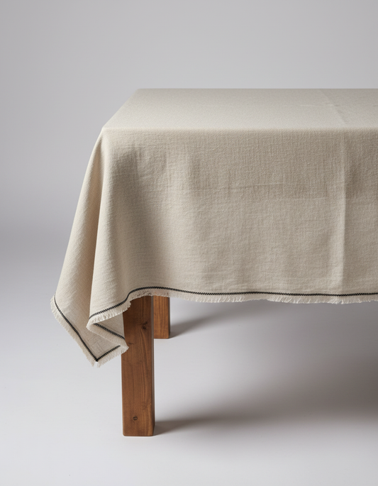 The Tuscany Tablecloth - Natural Black - 150x250