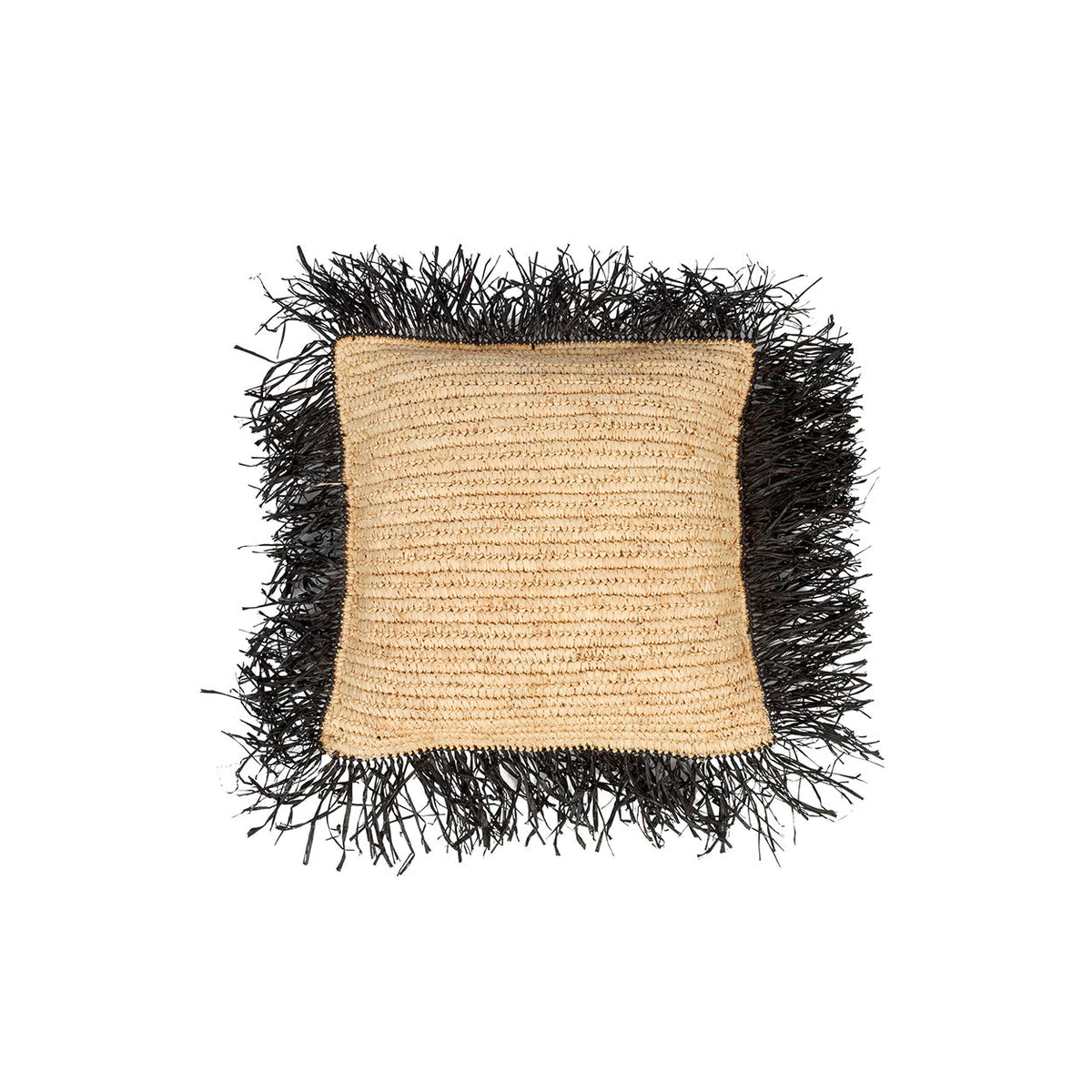 The Raffia Cushion Cover Square - Natural Black - 40x40