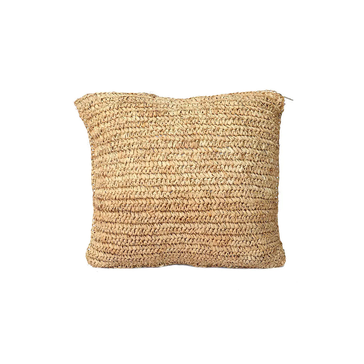 Raffia Flowers Square Cushion Cover - Natural - 40x40